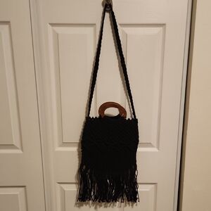 Black Fringe Shoulder Bag